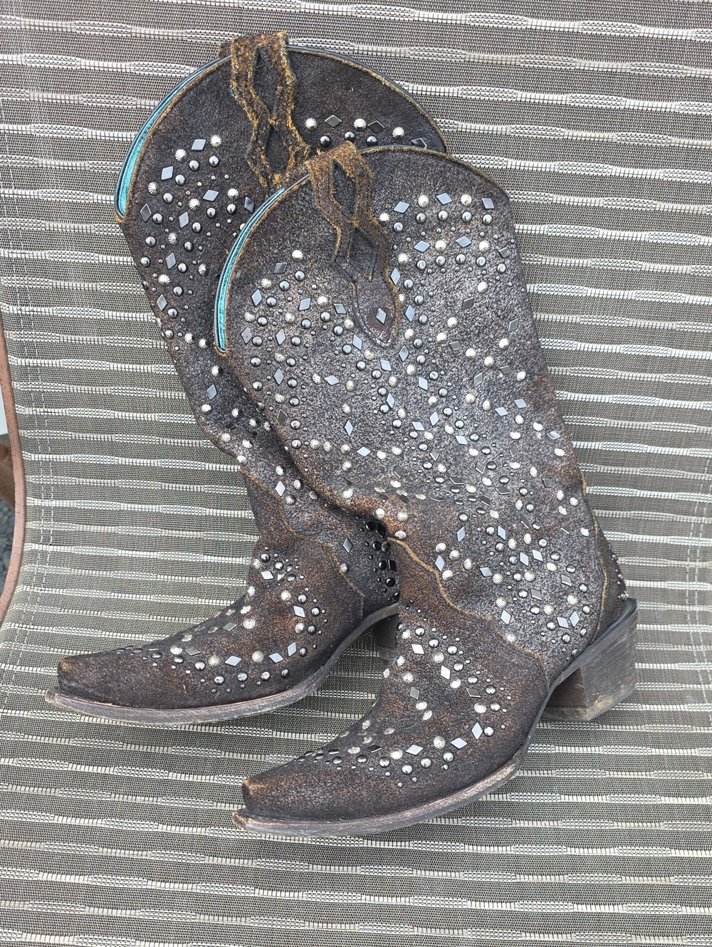 Studded Corral Snip Toe Boots